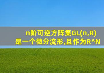 n阶可逆方阵集GL(n,R)是一个微分流形,且作为R^N